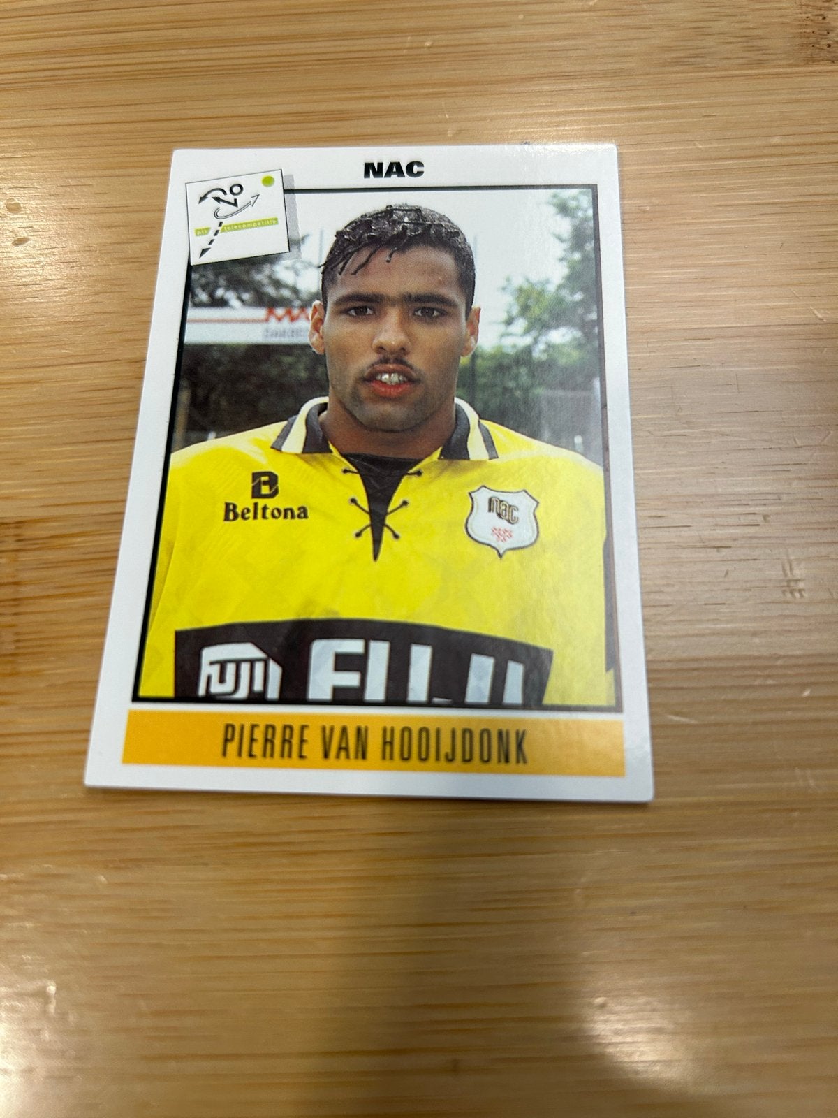 Panini Voetbal '94 Sticker Pierre van Hooijdonk NAC, Ophalen of Verzenden, Zo goed als nieuw, Sticker
