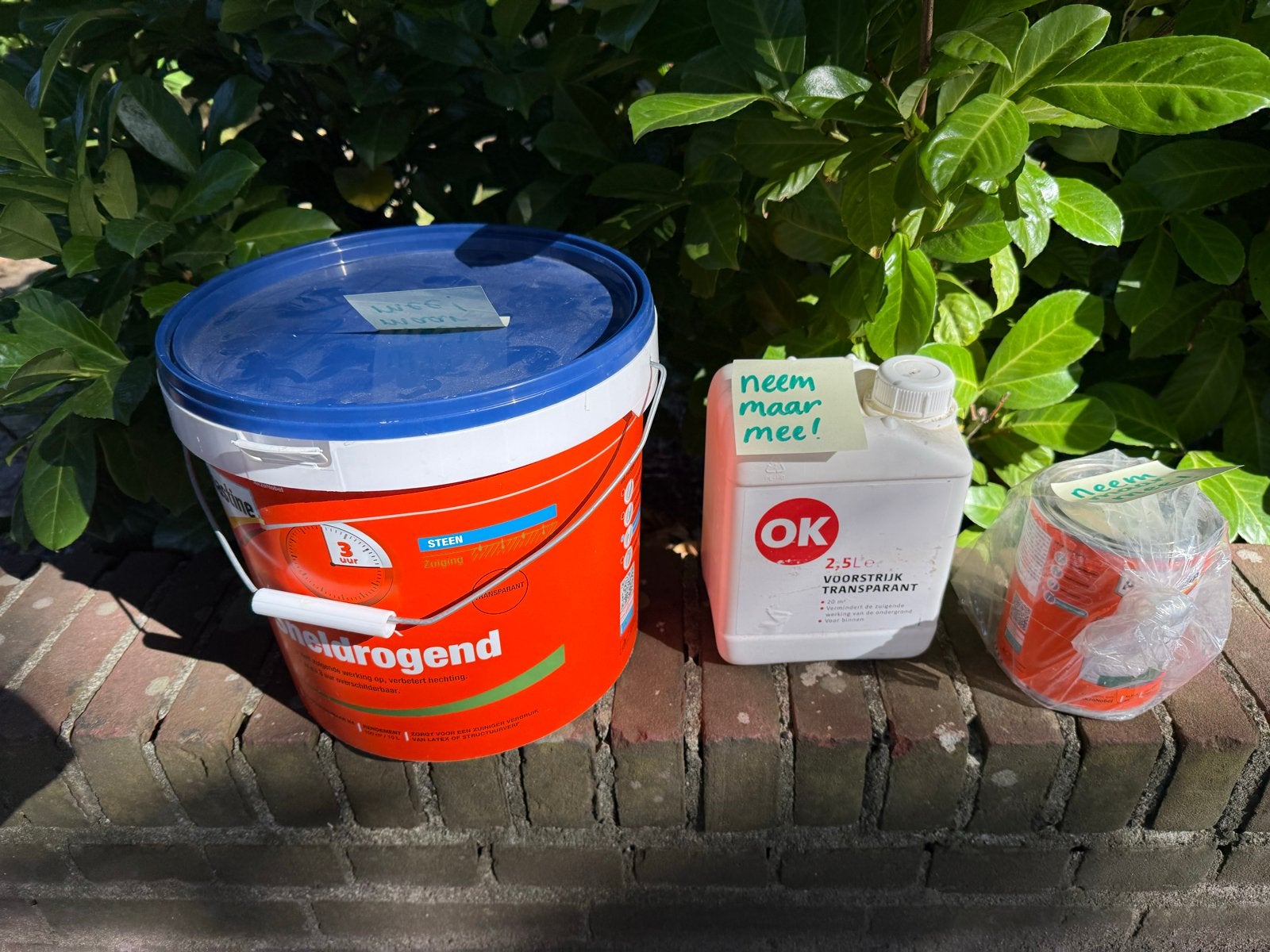 Tegellak wit en voorstrijkmiddel transp - Gratis af te halen, Doe-het-zelf en Verbouw, Schildersmaterialen, Ophalen, Gebruikt