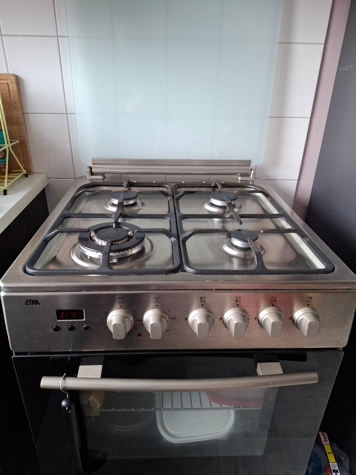 gasfornuis + afzuigkap van Etna. Als set te koop, Ophalen, Gebruikt, 4 kookzones, Gas