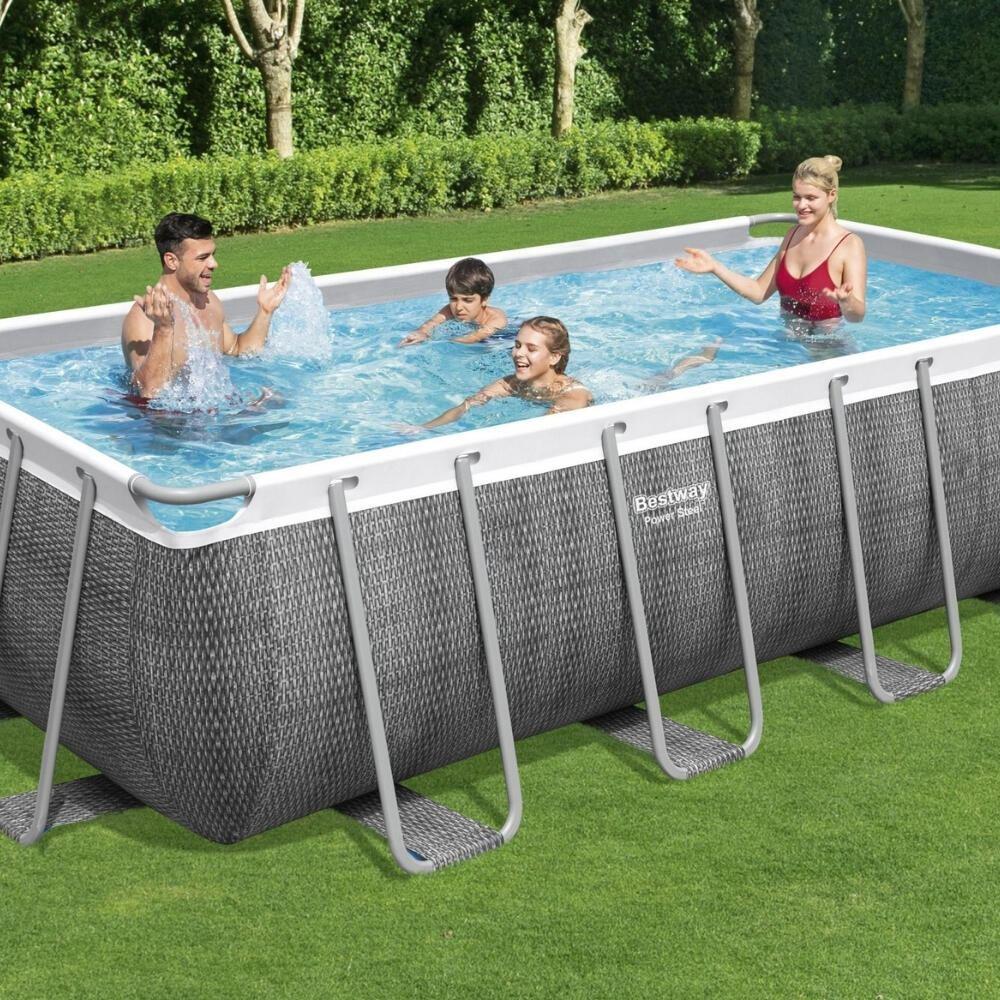 Te koop Rotan look Bestway zwembad, Gebruikt, 200 tot 300 cm, Rechthoekig, Ophalen