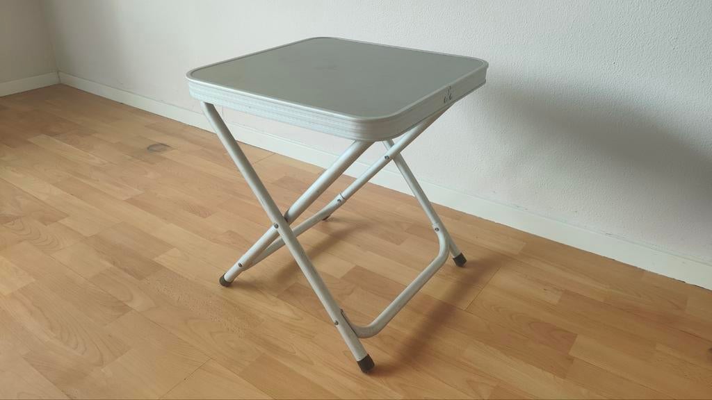 Aluminium zilverkleurige camping bijzet tafel, Verzenden, Gebruikt, Campingtafel