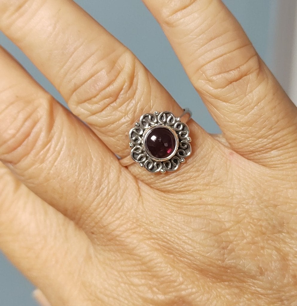 zilveren ring met natuurlijke Granaat steen zilver 925, O.T., Nieuw, Ophalen of Verzenden, Orientaltemptation@hotmail.com