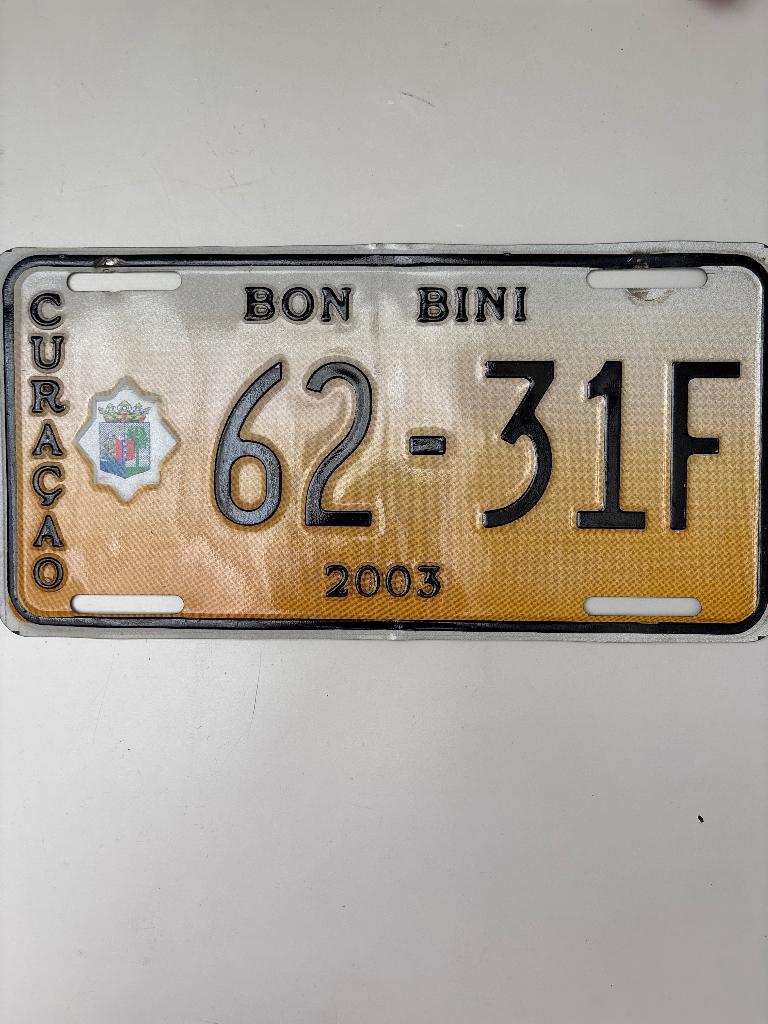 Nummerbord Curacao officieel, Ophalen of Verzenden, Gebruikt, Auto's