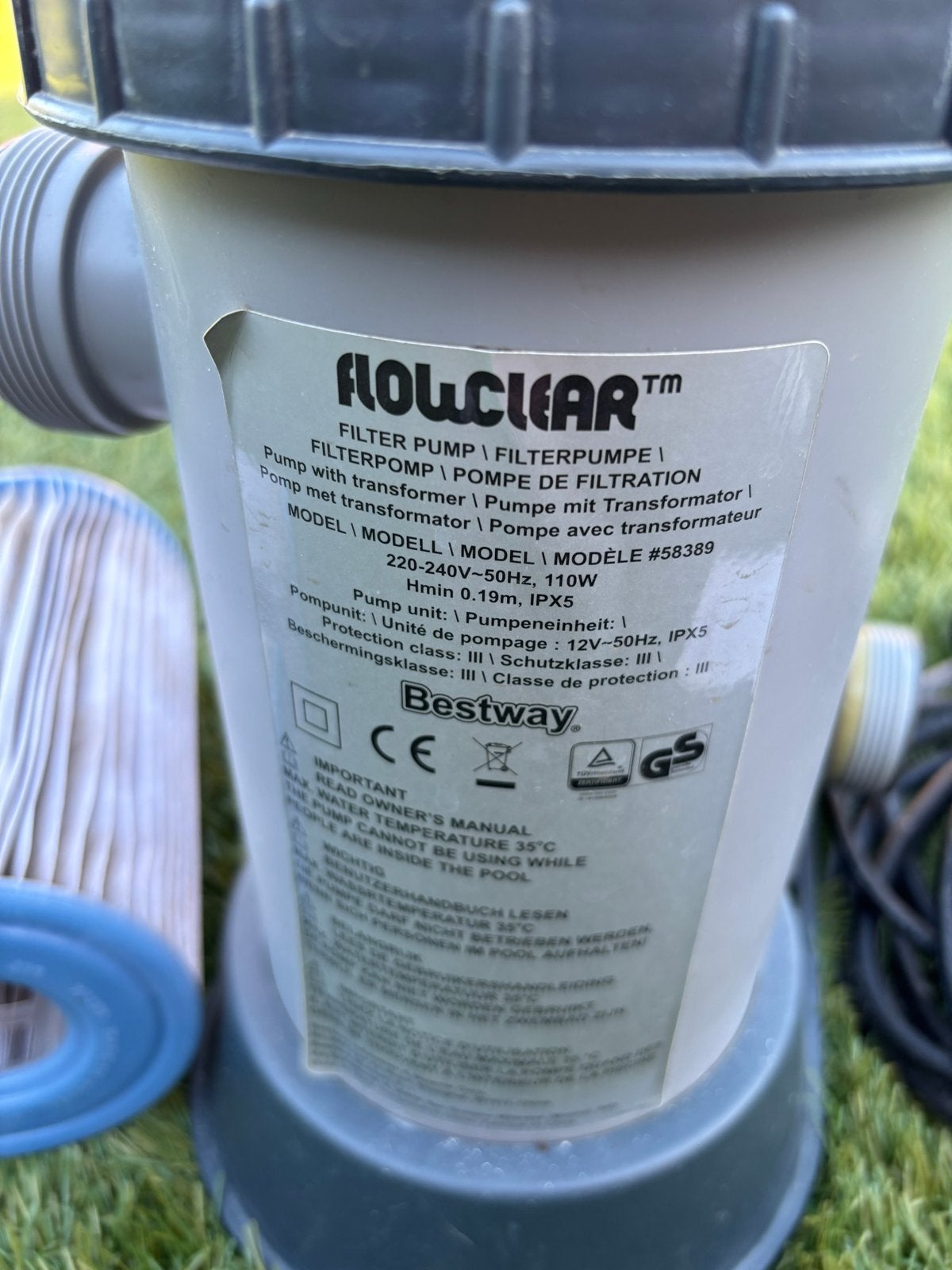 Bestway Flowclear Zwembadpomp Filterpomp #58389, Ophalen, Gebruikt, Zwembadpomp