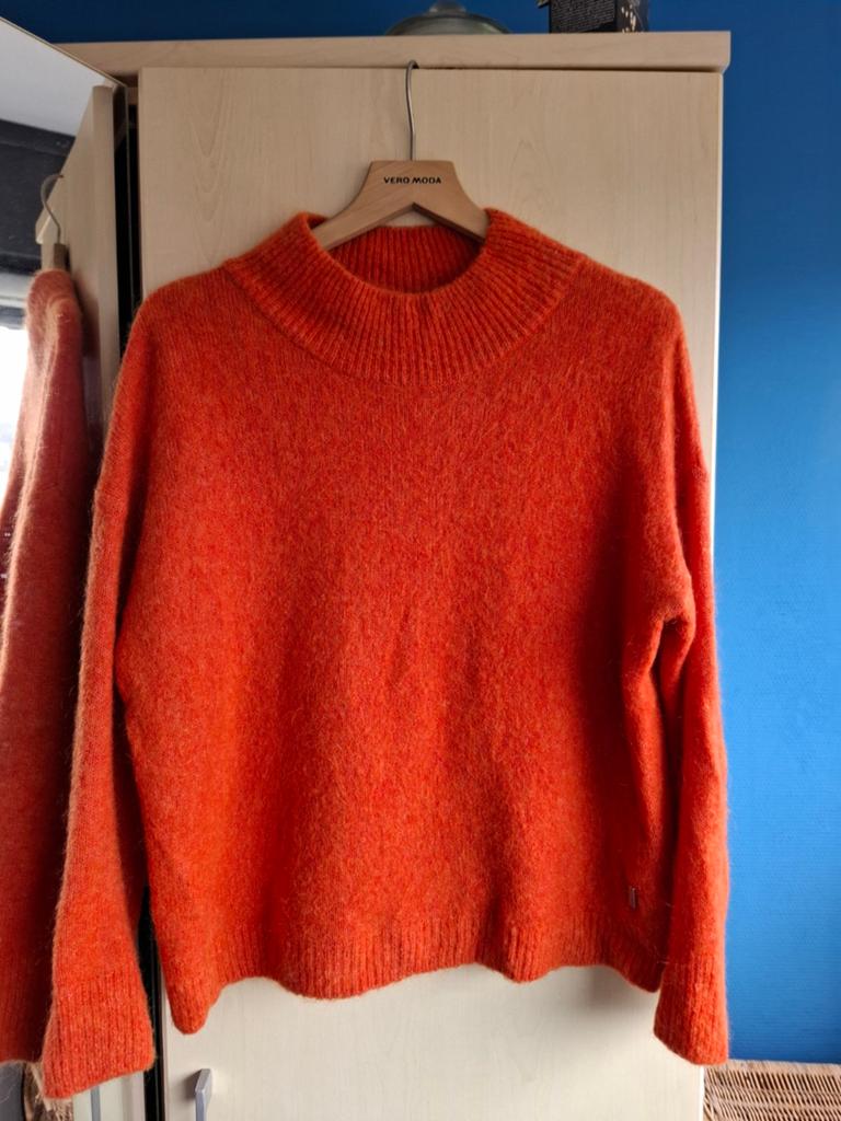 Anna van Toor maat M oranje trui met merino en mohair wol, Ophalen of Verzenden
