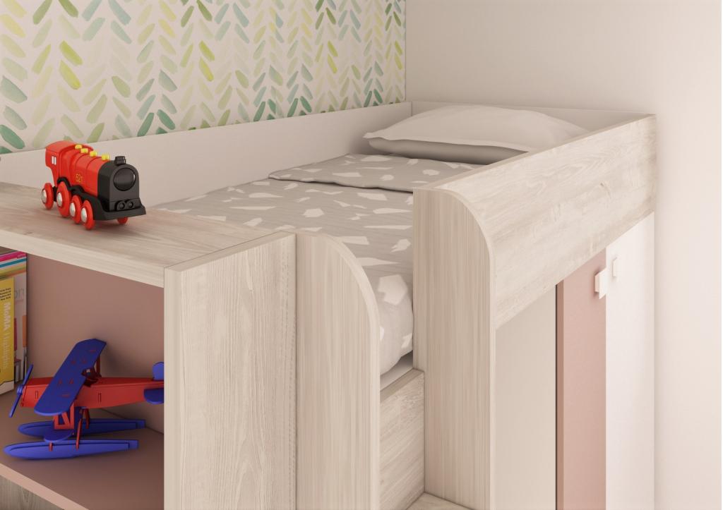 Maxim Multifunctioneel Stapelbed - 90x190 - Oudroze, Niet ingevuld, Niet ingevuld, Niet ingevuld