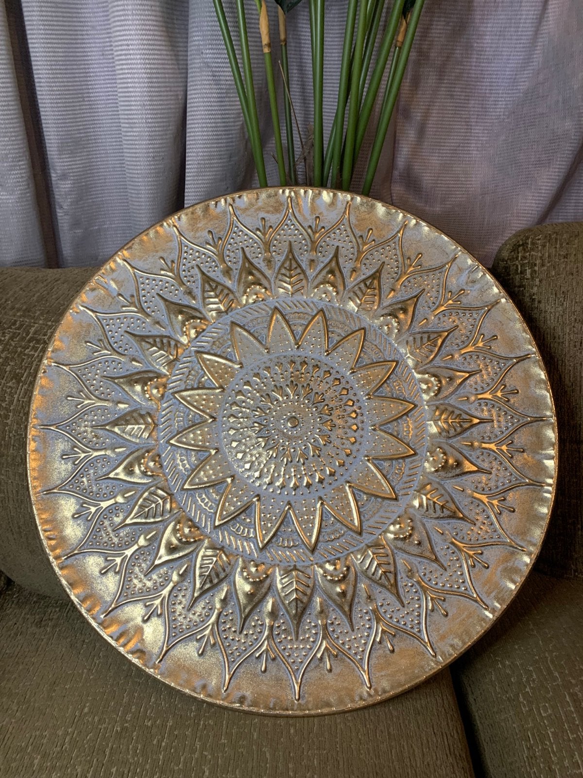 grote Decoratieve schaal met  patroon, Overige materialen, Ophalen of Verzenden, Goud, Oosters