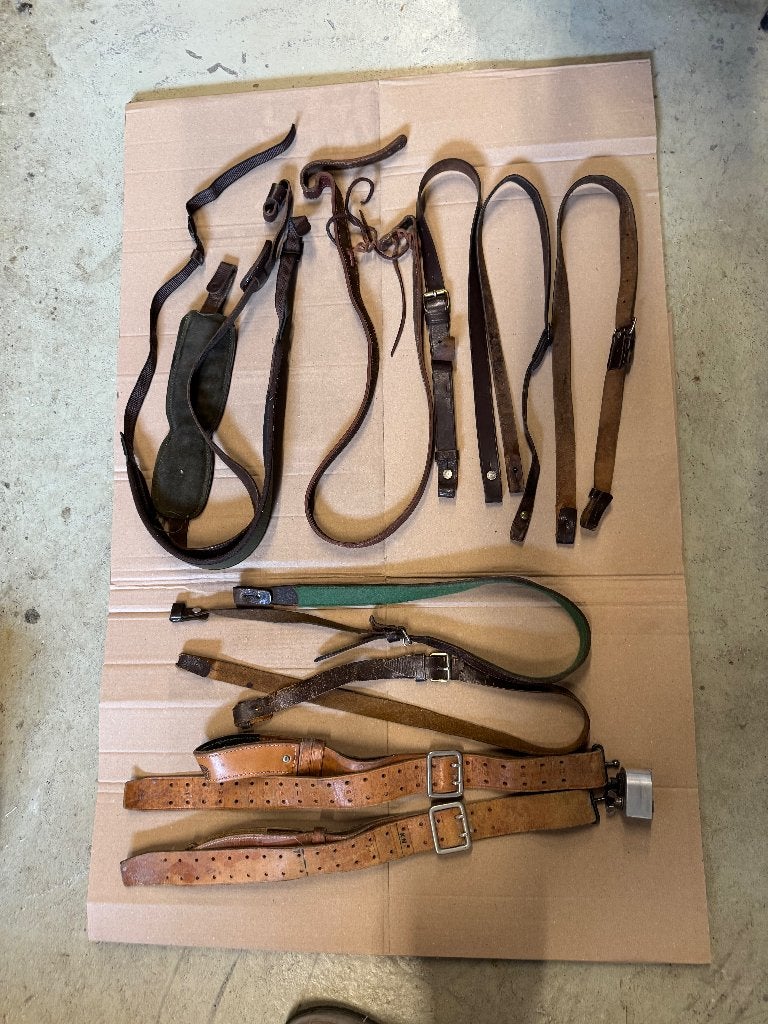Lederen wapen riemen vintage militair schietsport, Ophalen