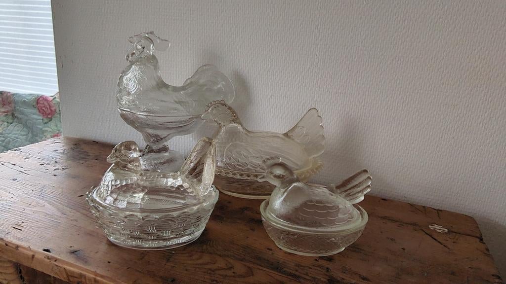 Glazen kippen., Antiek en Kunst, Ophalen
