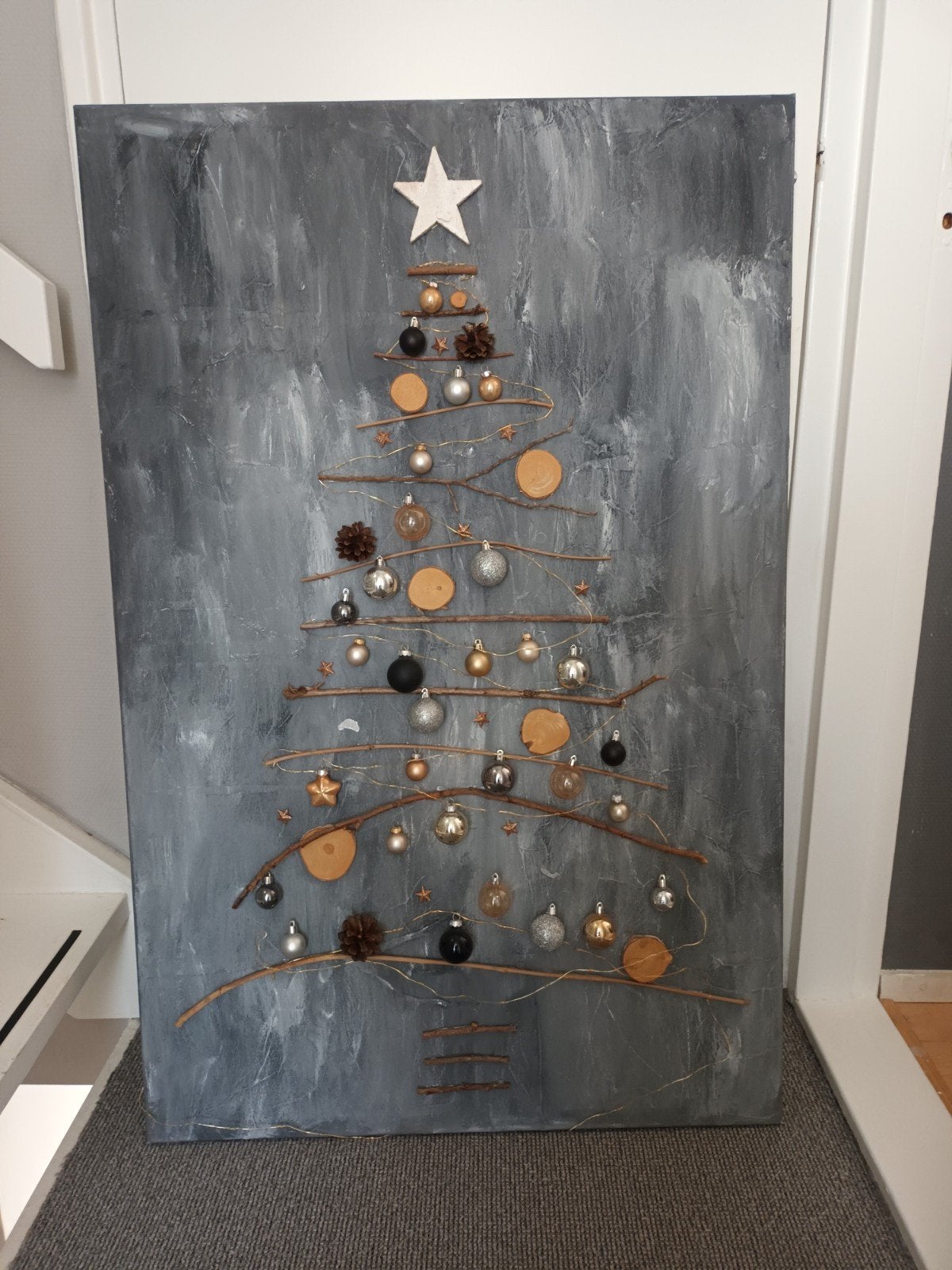 Unieke Kerstboom Wanddecoratie met Verlichting, Ophalen, Hout, Gebruikt, Overige stijlen