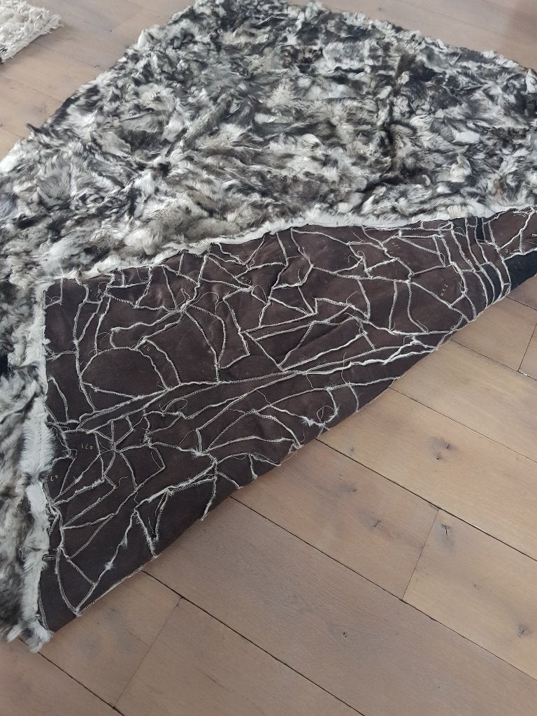 Foto 3 van Patchwork schapenvacht deken/kleed, 160 x 200 cm