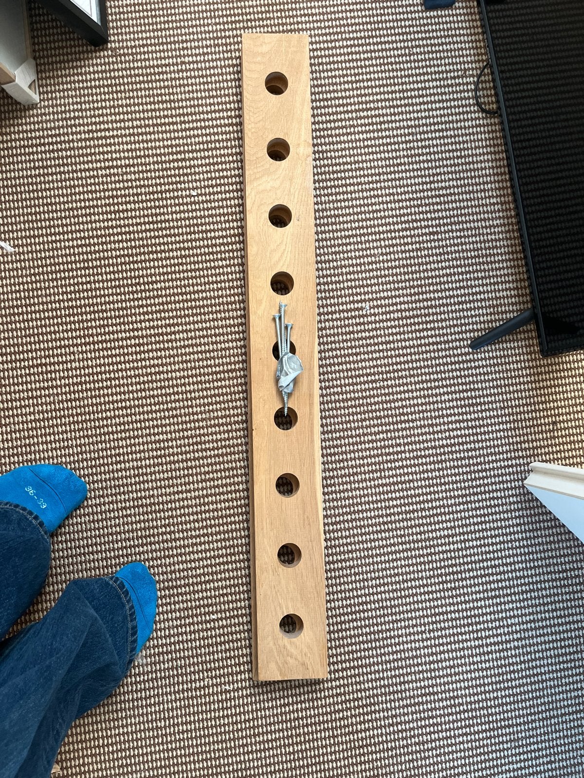 2 Houten Wijnpalen voor Wandmontage, Huis en Inrichting, Ophalen of Verzenden, Gebruikt, Hout, 5 tot 15 flessen