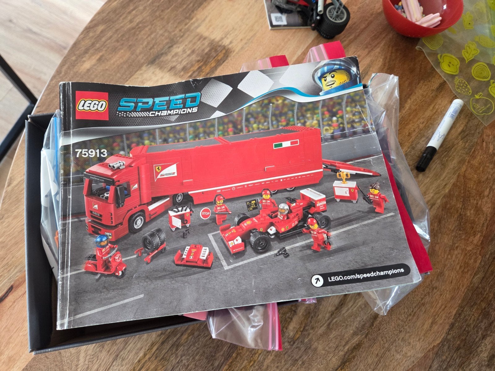LEGO Speed Champions 75913 Ferrari F1 Truck, Ophalen of Verzenden, Gebruikt, Overige merken