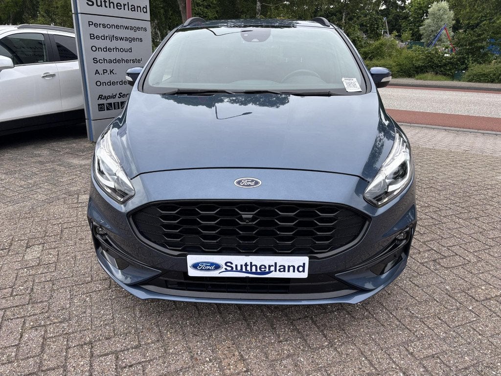 Ford S-Max 2.5 FHEV ST-Line Hybride Automaat 190pk | Adaptie, Auto's, Ford, 4 cilinders, Blauw, Automatische klimaatregeling, Bedrijf