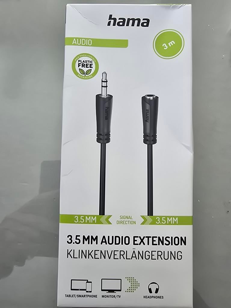 Hama 3.5mm Audio Verlengsnoer - 3 Meter, Audio, Tv en Foto, Audiokabels en Televisiekabels, Ophalen of Verzenden, Nieuw, 2 tot 5 meter