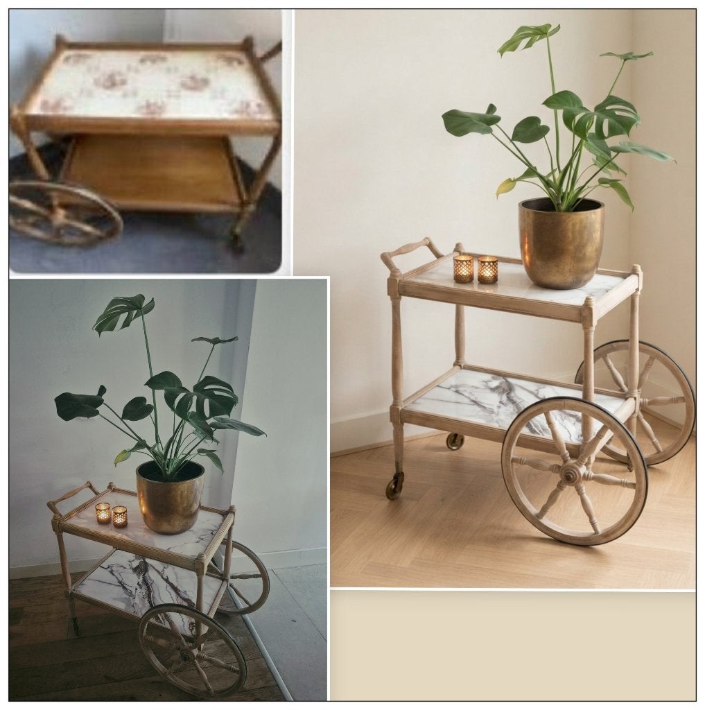 Prachtige theetafel, serveerwagen Midcenter, Artdeco vintage, Ophalen, Zo goed als nieuw, 75 cm of meer, 60 cm of meer