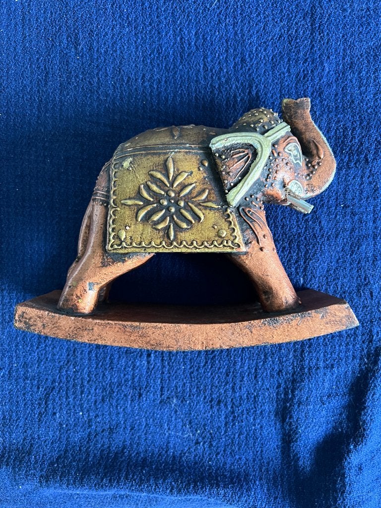 Olifantbeeldje handgemaakt India-Ambabari stijl., Ophalen of Verzenden, Zo goed als nieuw, Dier
