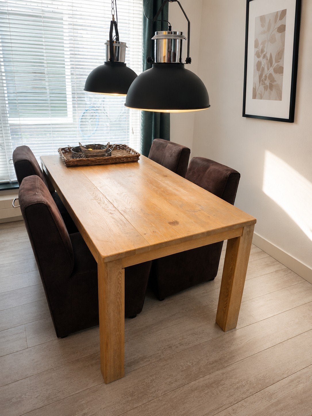 Eikenhouten eettafel met 4 stoelen 180x90cm, Huis en Inrichting, Tafels | Eettafels, Gebruikt, 100 tot 150 cm, Eikenhout, Vier personen