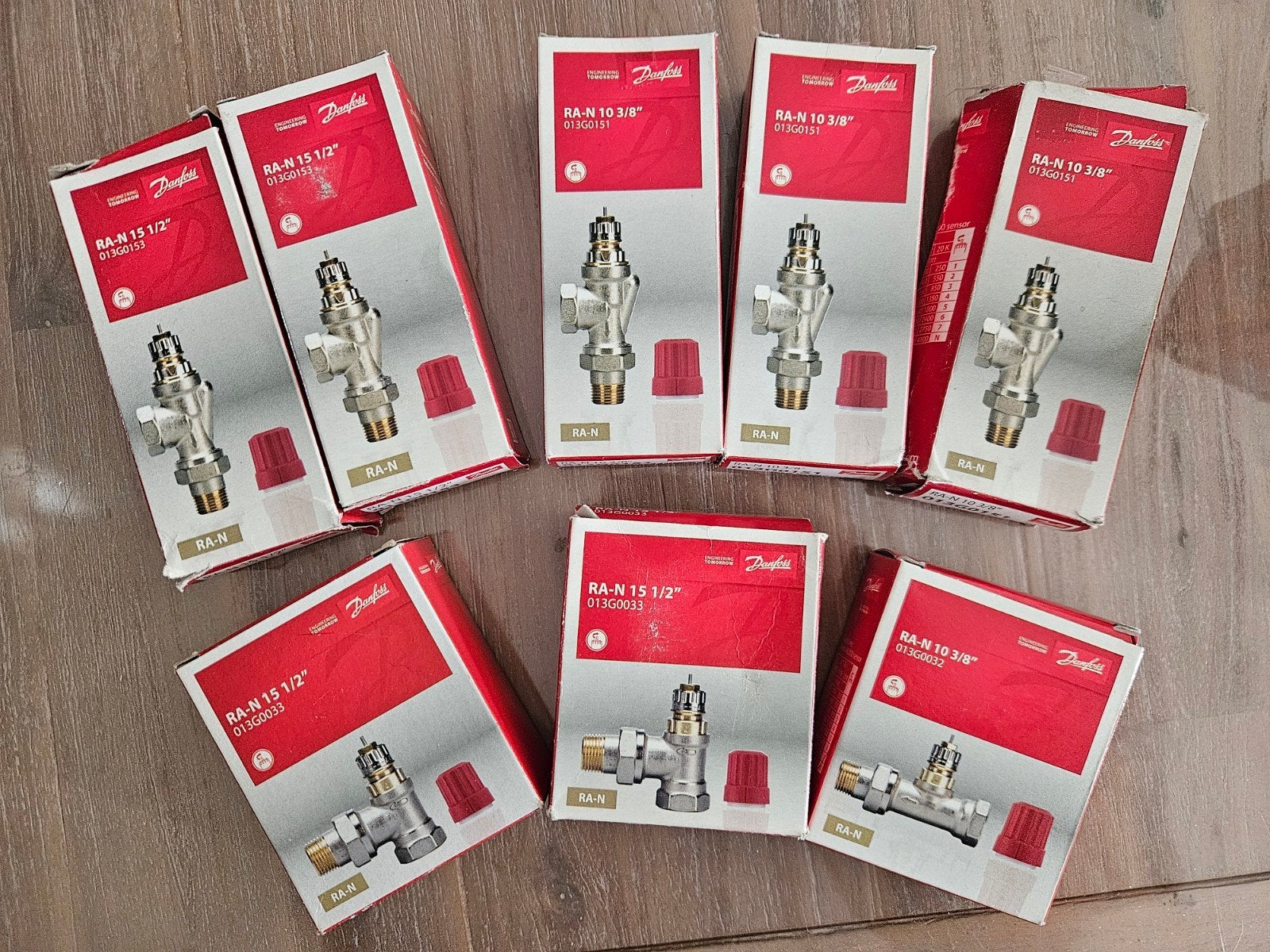 8x Danfoss RA-N regel thermostaat radiatorkranen "1/2 & "3/8, Thermostaat, Minder dan 30 cm, Nieuw, Minder dan 60 cm