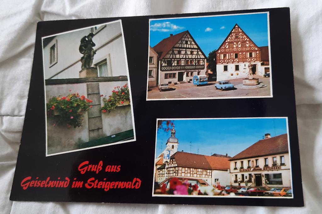 kaart gruss aus geiselwind im steigerwald duitsland, Ophalen of Verzenden, 1980 tot heden, Ongelopen, Duitsland