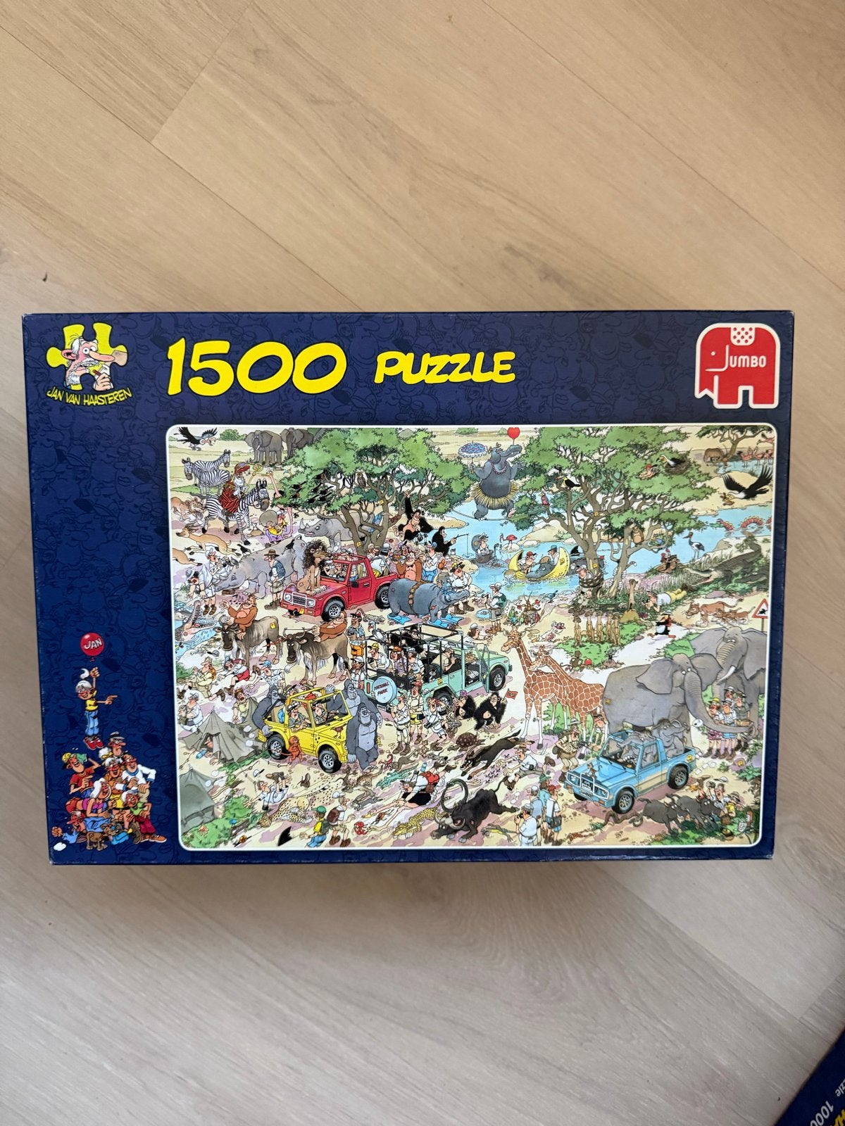 Jan van Haasteren Puzzel 1500 stukjes - Safari, Hobby en Vrije tijd, Ophalen of Verzenden, 500 t/m 1500 stukjes, Gebruikt, Legpuzzel