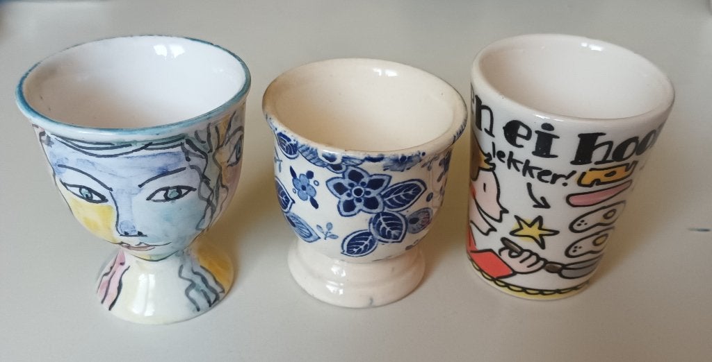 3x eierdopje heel verschillend in 1 koop of apart!!, Ophalen of Verzenden
