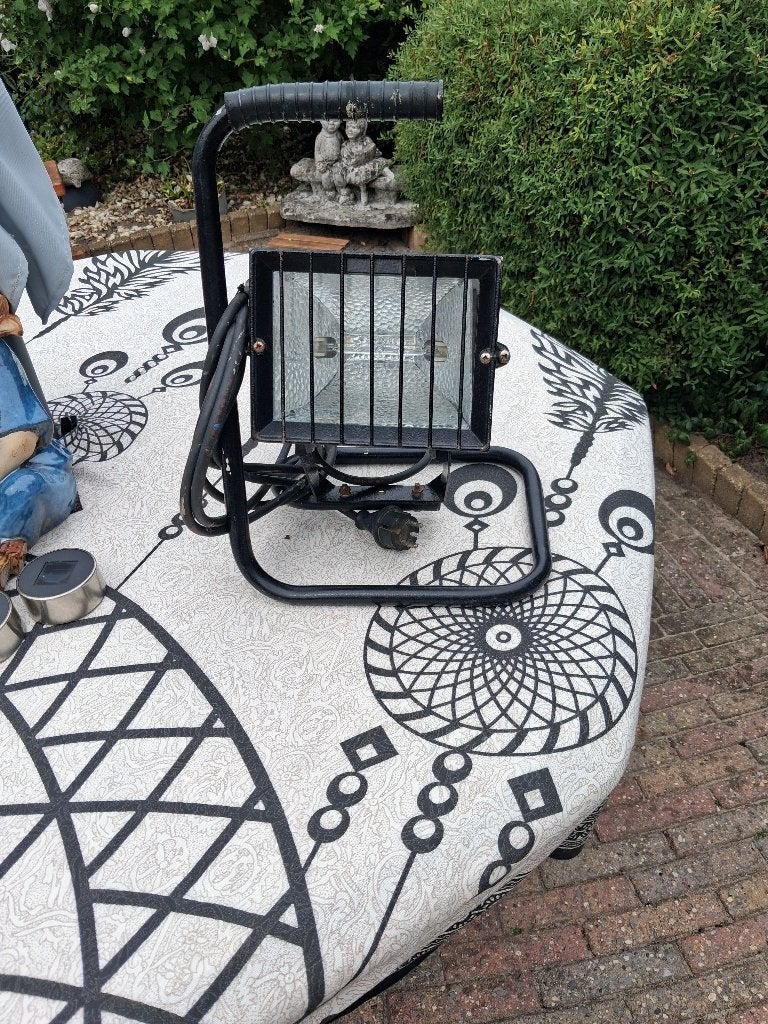 Halogeen bouwlamp met handvat en standaard, Ophalen, Gebruikt, Met statief, Lamp met armatuur