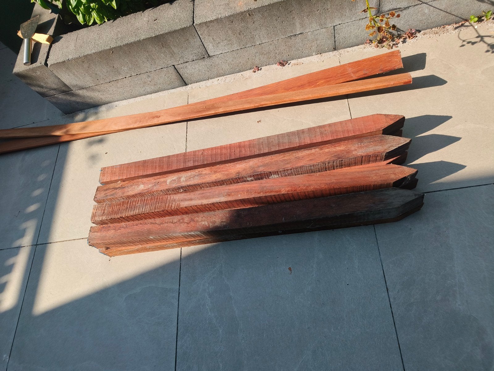 Hard Houten piket palen 6x6x100cm, Ophalen, Nieuw, 50 mm of meer, Balk