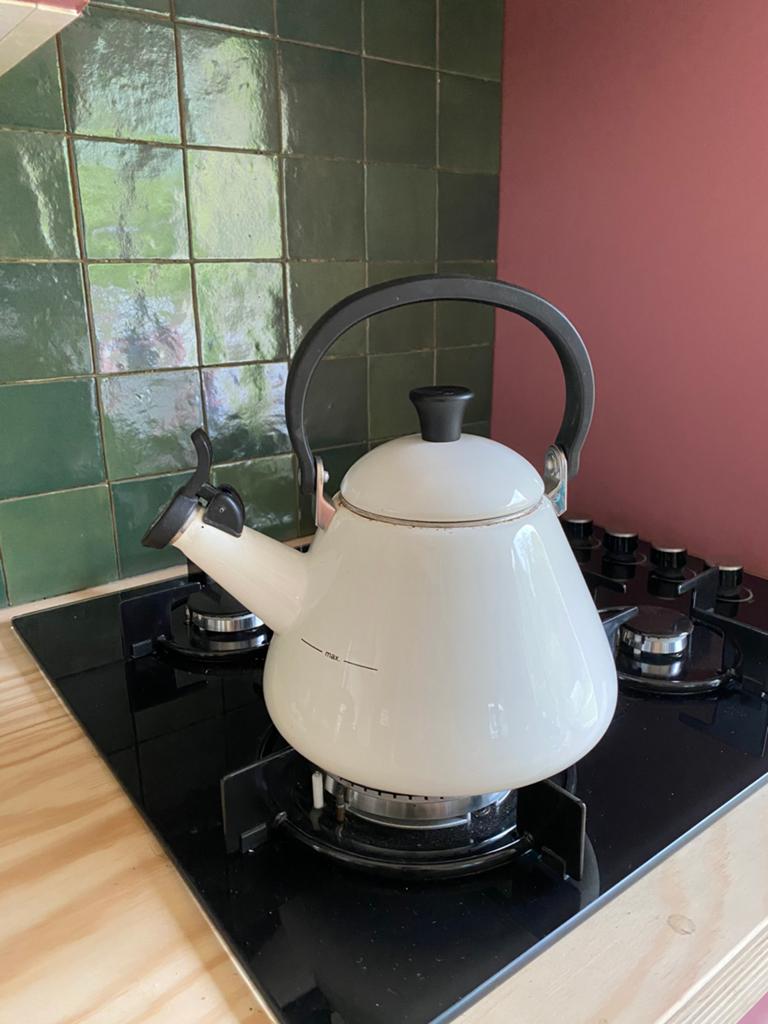 Vintage Le Creuset Fluitketel, Ophalen of Verzenden, Gebruikt