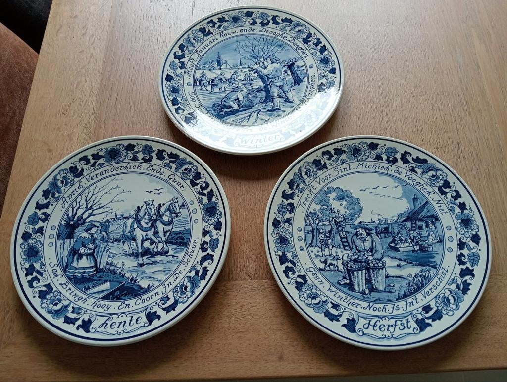 Delfts blauwe borden, Antiek en Kunst, Antiek | Wandborden en Tegels, Ophalen of Verzenden