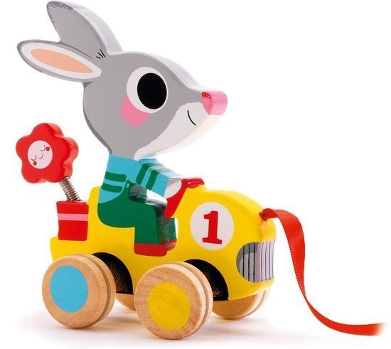 Djeco Roulapic Konijn Houten Duw- of Trekspeelgoed, Kinderen en Baby's, Speelgoed | Houten speelgoed, Ophalen of Verzenden, Nieuw