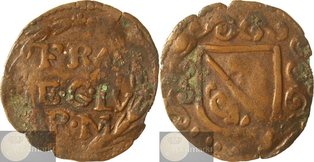 Reckheim - Duit z.j. (ca. 1660), Ophalen of Verzenden, Vóór koninkrijk, Overige waardes, Losse munt