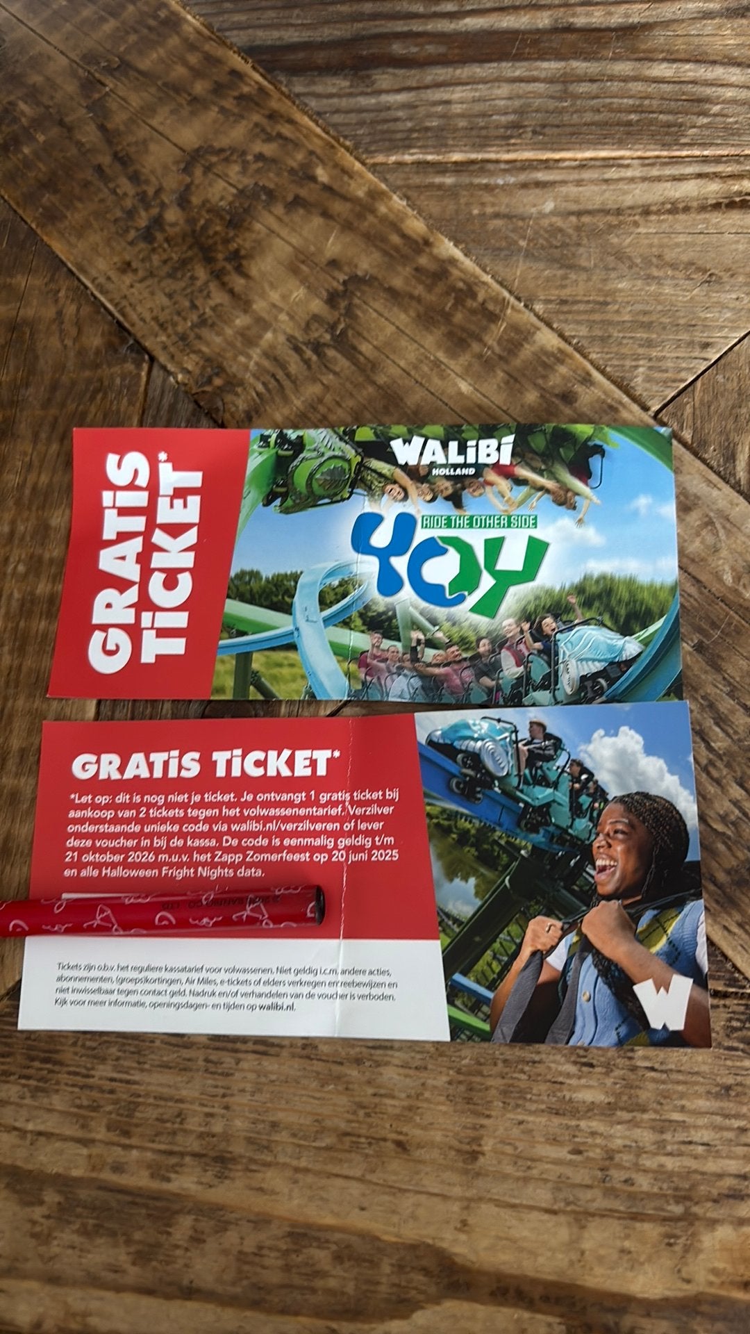 Walibi ticket 3e kaartje gratis