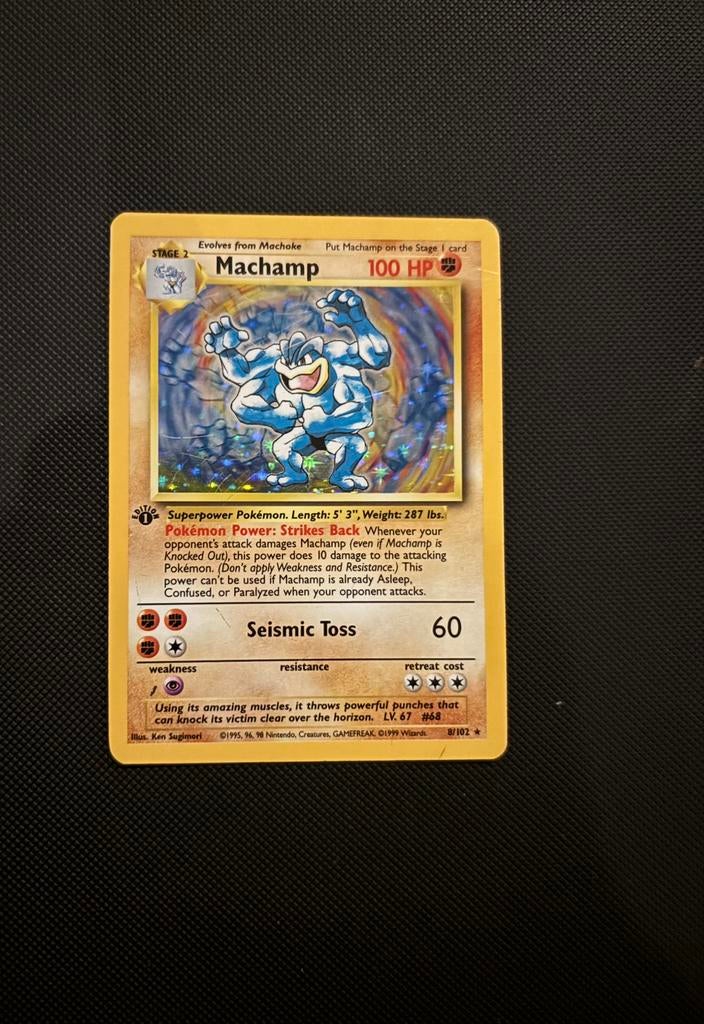 Machamp First Edition Base Set 8/102, Ophalen of Verzenden, Zo goed als nieuw