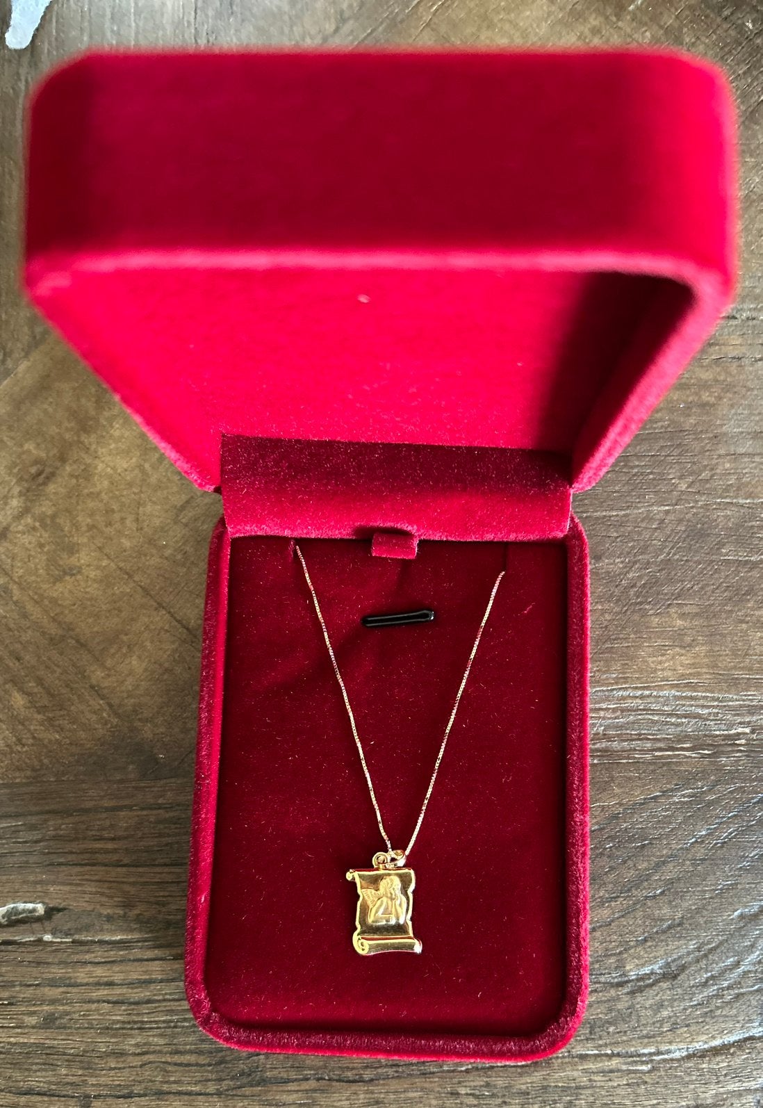 Gouden 18 karaats ketting met engel, Met hanger, Ophalen of Verzenden, Zo goed als nieuw, Goud