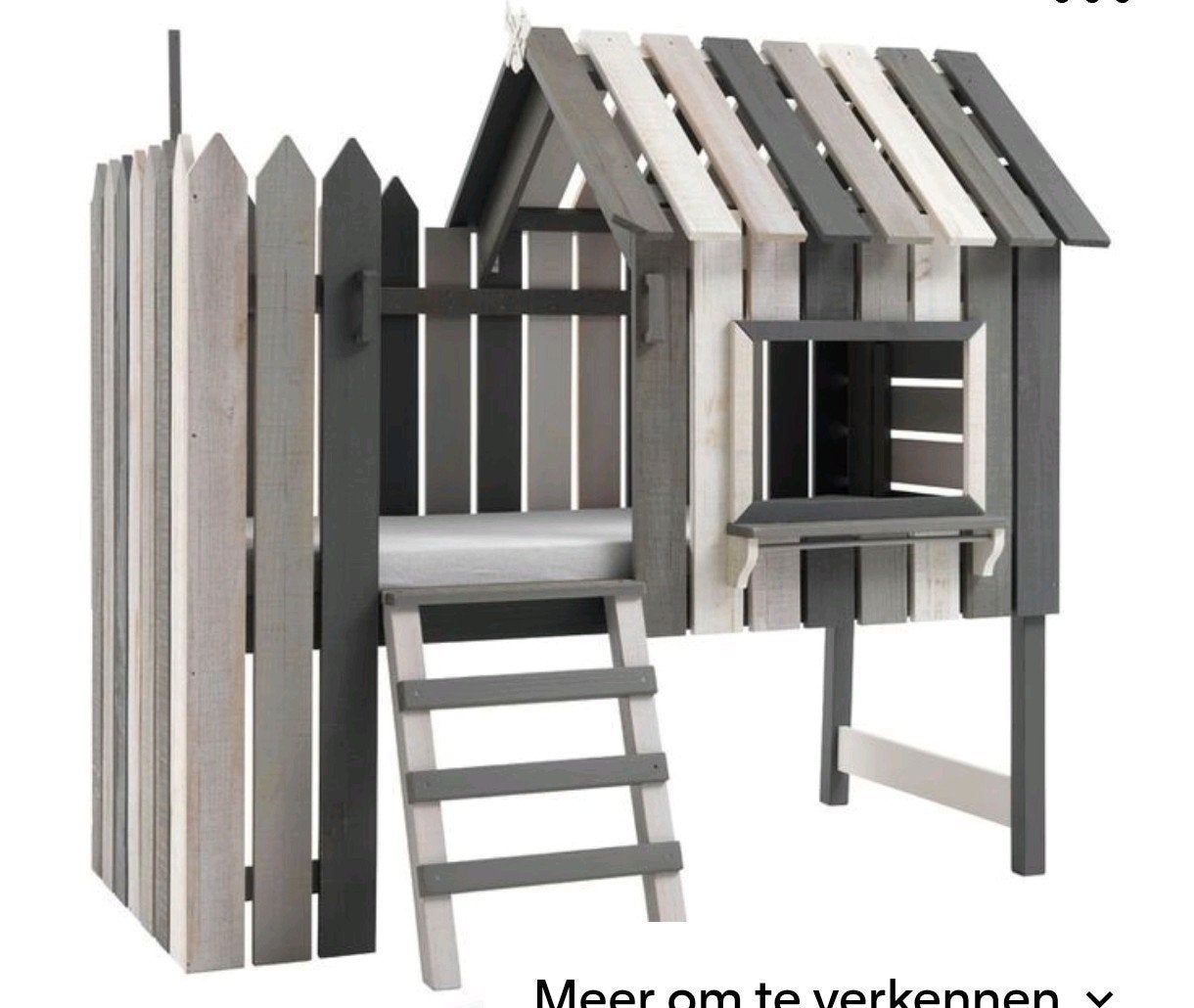 Boomhut bed, kinderbed, half hoogslaper, 90x200, Ophalen, Gebruikt, 90 cm, Eenpersoons