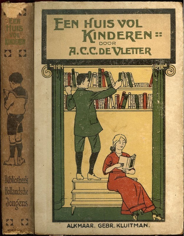 A.C.C. de Vletter - Een huis vol kindereN Illustraties Frans, Boeken, Ophalen of Verzenden, Gelezen