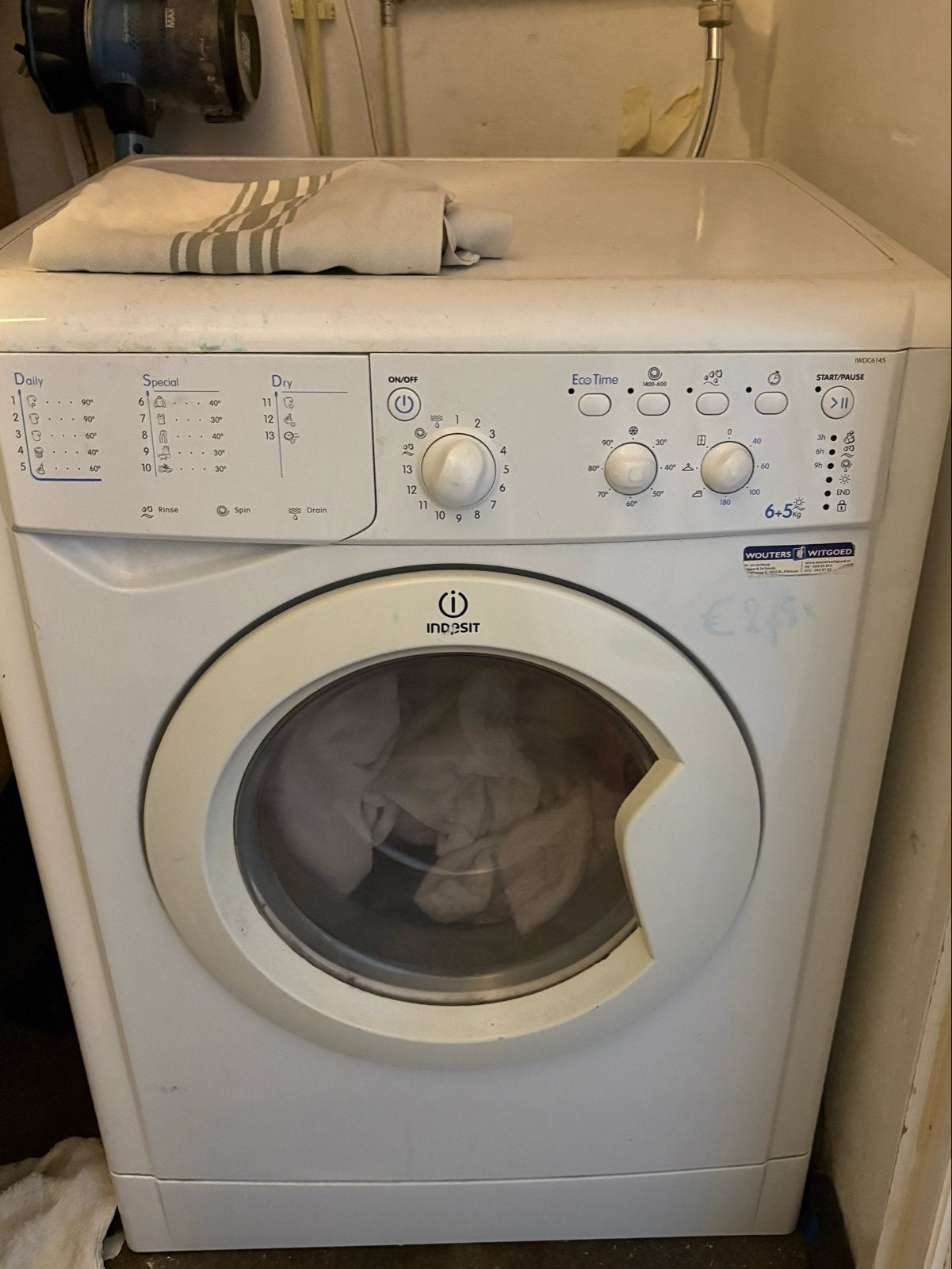 Indesit Wasmachine, 6 tot 8 kg, Ophalen of Verzenden, Voorlader, Kort programma
