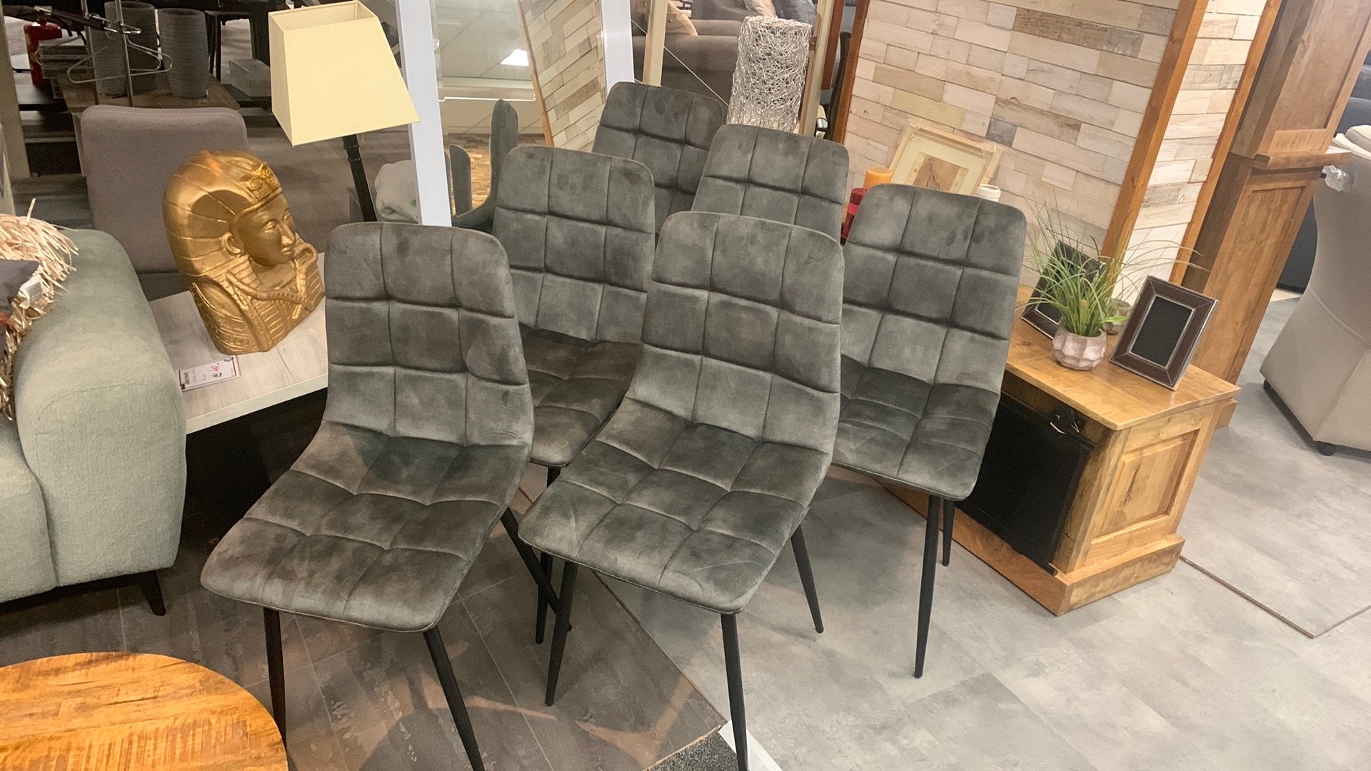 Eetstoelen velvet groen 6 stuks, Huis en Inrichting, Stoelen, Ophalen, Overige kleuren, Nieuw, Vijf, Zes of meer stoelen
