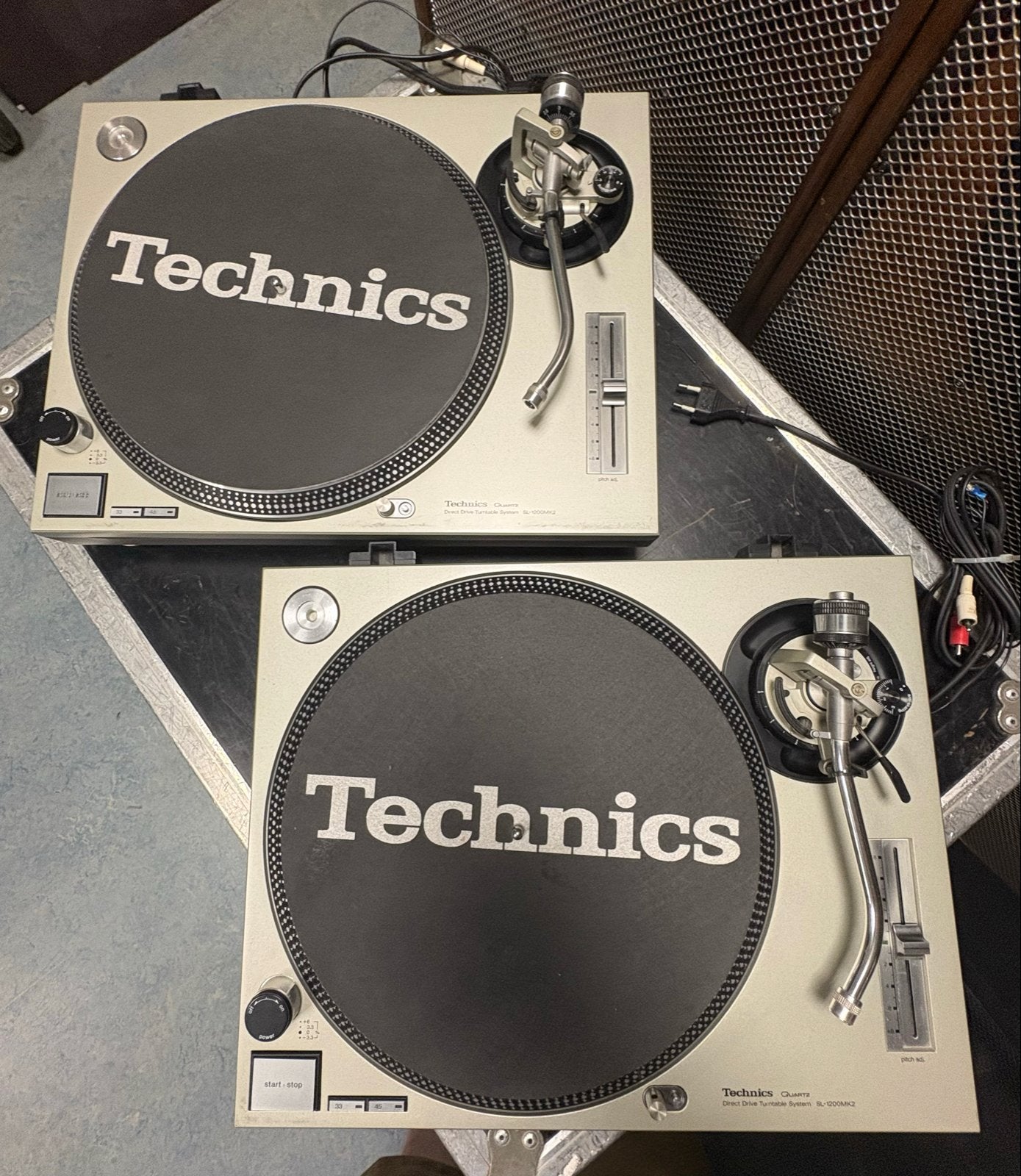 Set van 2 Technics SL1200 MK2 draaitafels - Perfect werkend, Ophalen, Gebruikt, Pitch-regelaar, Platenspeler