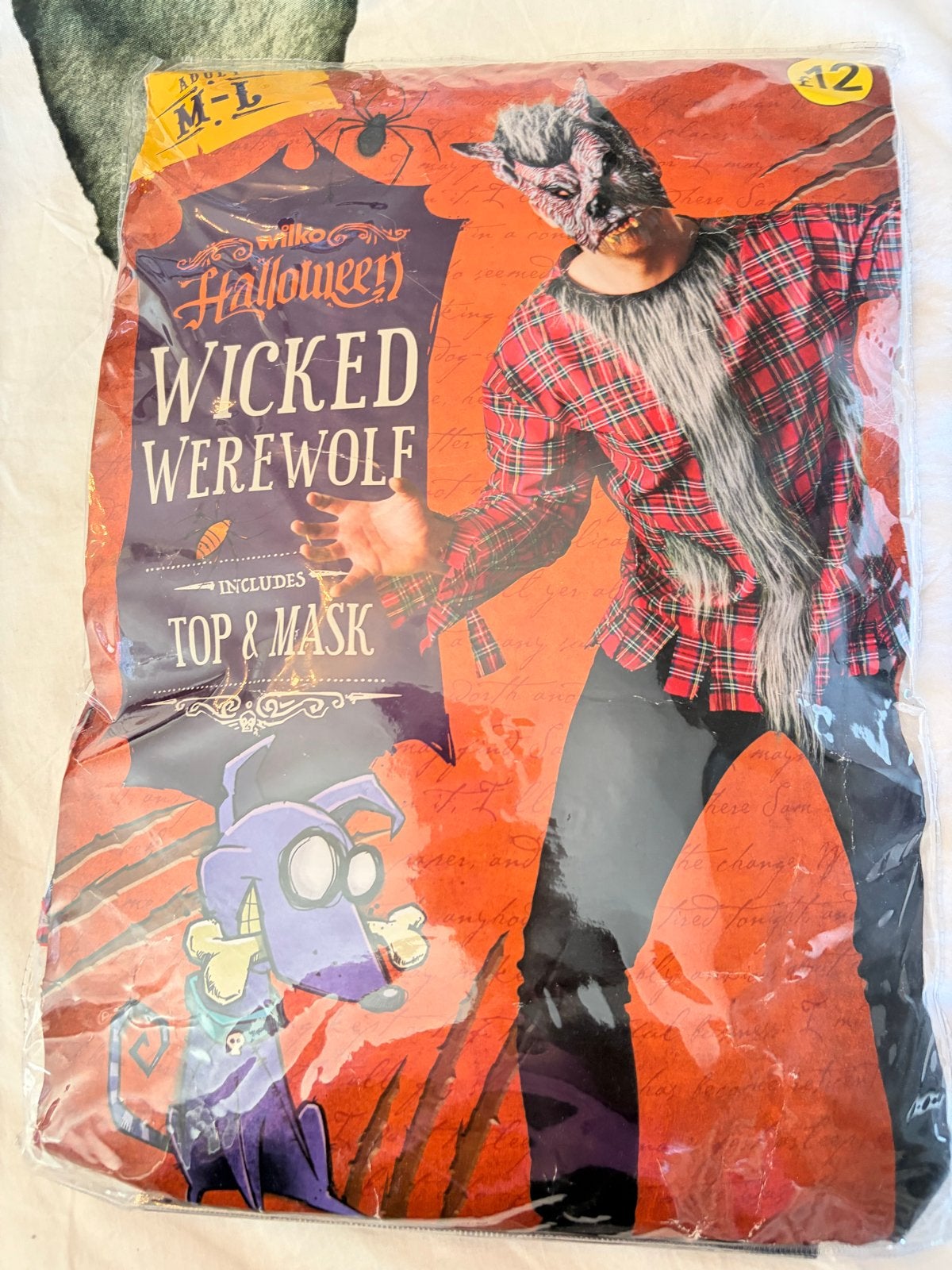 (Nieuw) Wicked Werewolf Halloween Kostuum M-L - Top & Masker, Hobby en Vrije tijd, Ophalen of Verzenden, Nieuw, Pak of Jurk