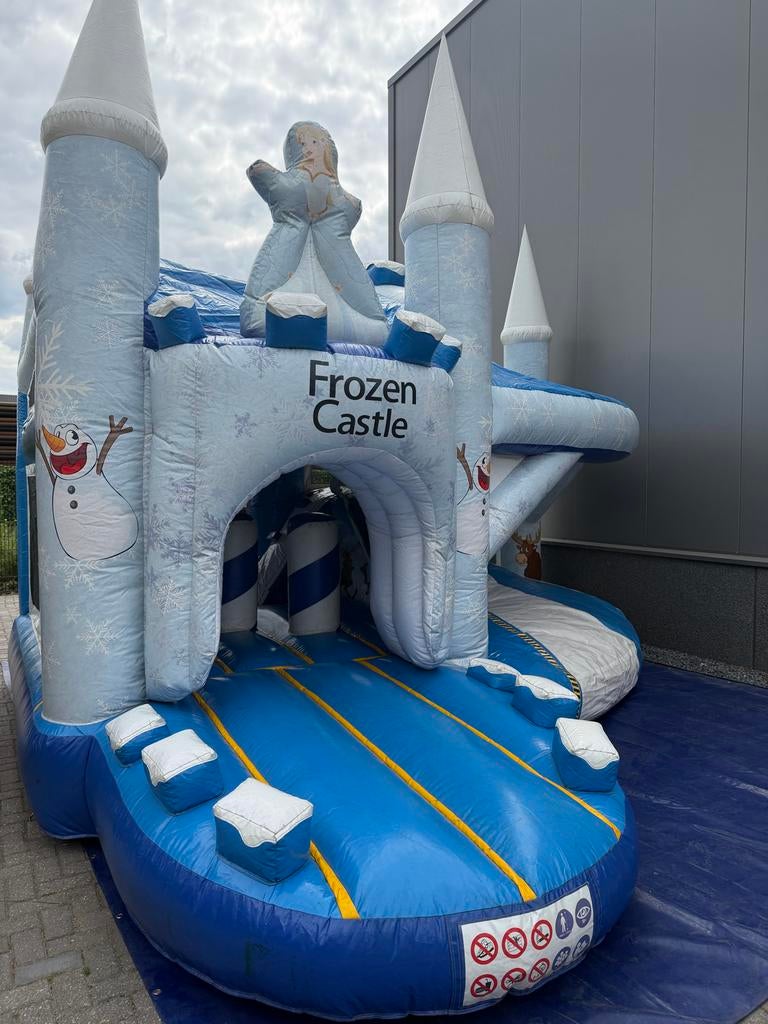 Frozen Kasteel Springkussen met Glijbaan DE GOEDKOOPSTE, Verzenden, Gebruikt