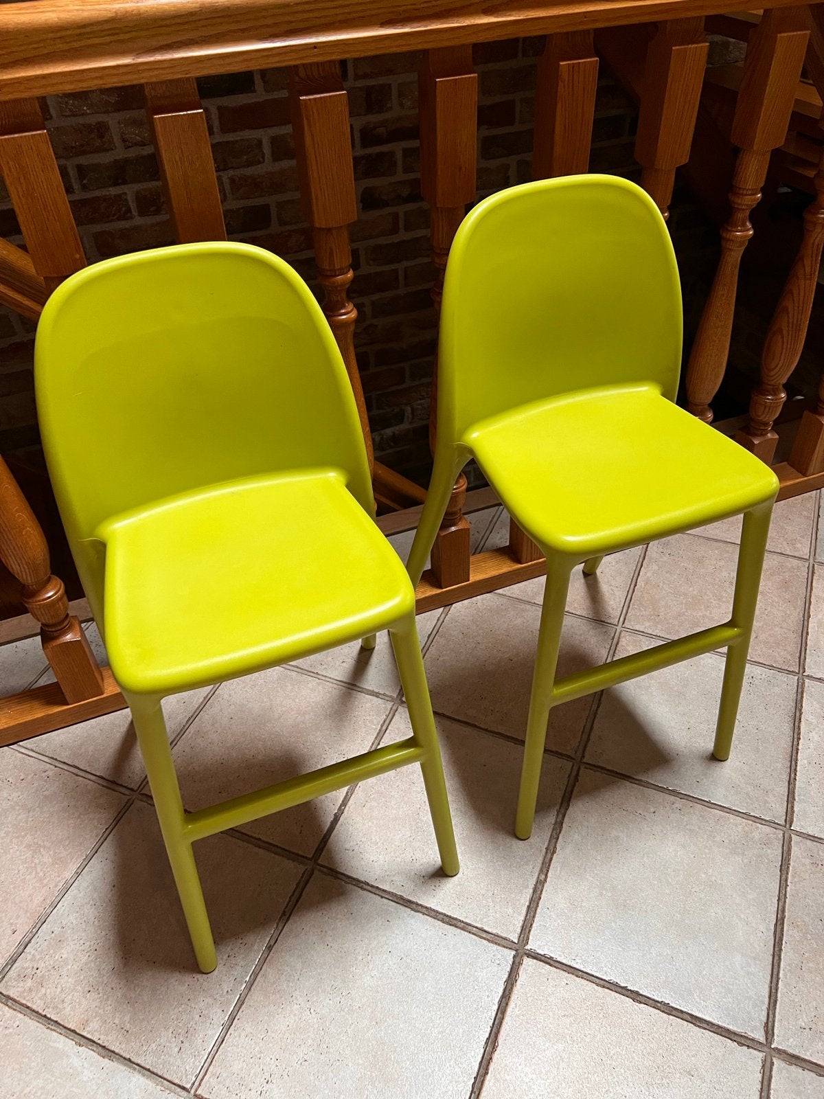2x IKEA Urban kinderstoel - lime groen, Ophalen, Gebruikt