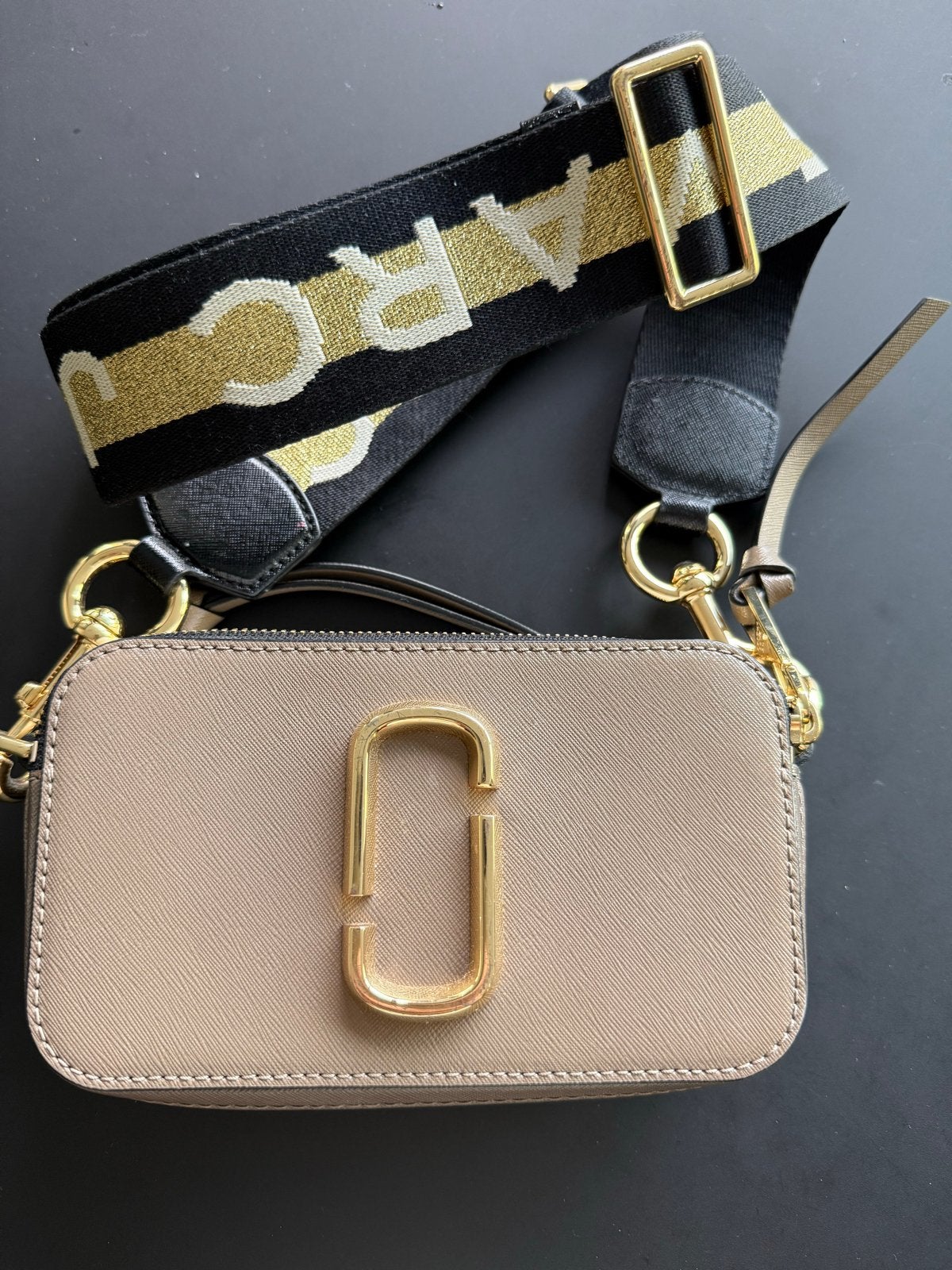 Marc Jacobs Snapshot Camera Bag Beige/Zwart, Ophalen of Verzenden, Zo goed als nieuw, Beige, Schoudertasje