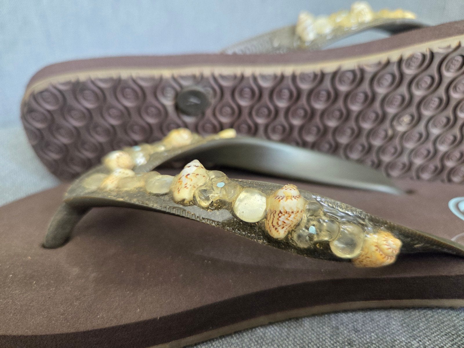 Reef Palm Beach Slippers met Schelpjes - Maat 37/38, Slippers, Bruin, Nieuw, Ophalen of Verzenden
