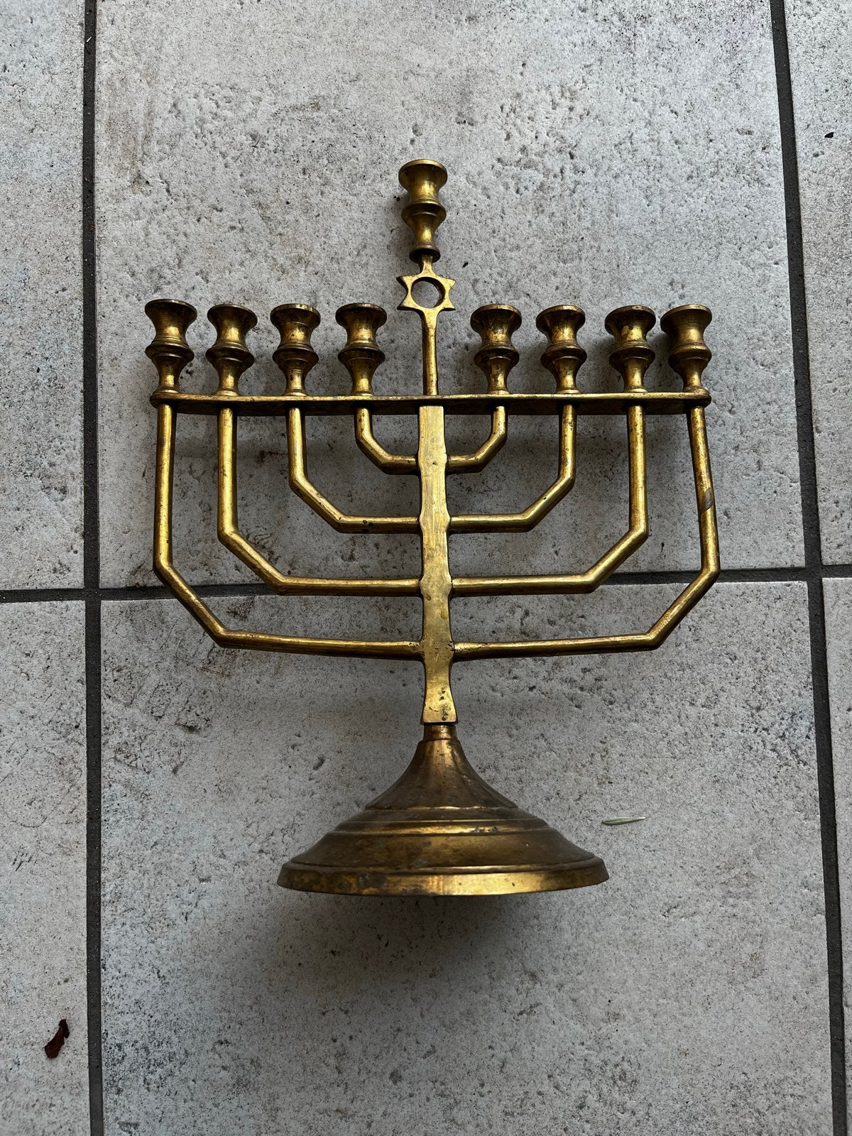 Antieke Messing Menora - Joodse Kandelaar, Ophalen, Koper of Brons