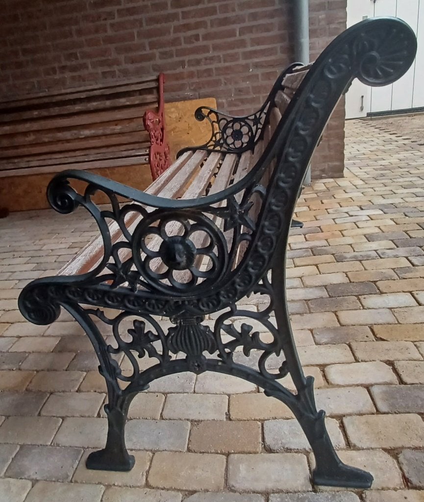 Gepoedercoad gietijzeren tuinset, Ophalen, Overige materialen, Gebruikt, 8 zitplaatsen