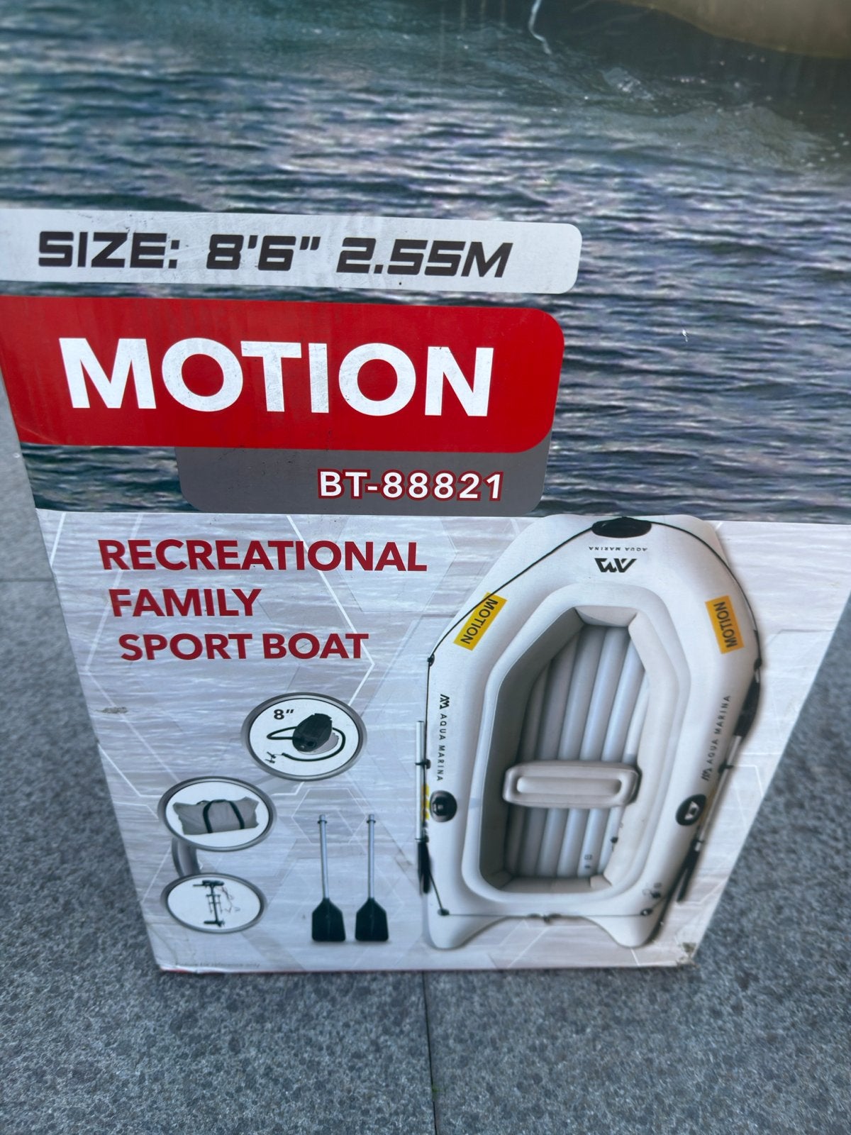 Nieuwe Aqua Marina Motion Opblaasboot - 2.55m, Watersport en Boten, Ophalen of Verzenden, Nieuw