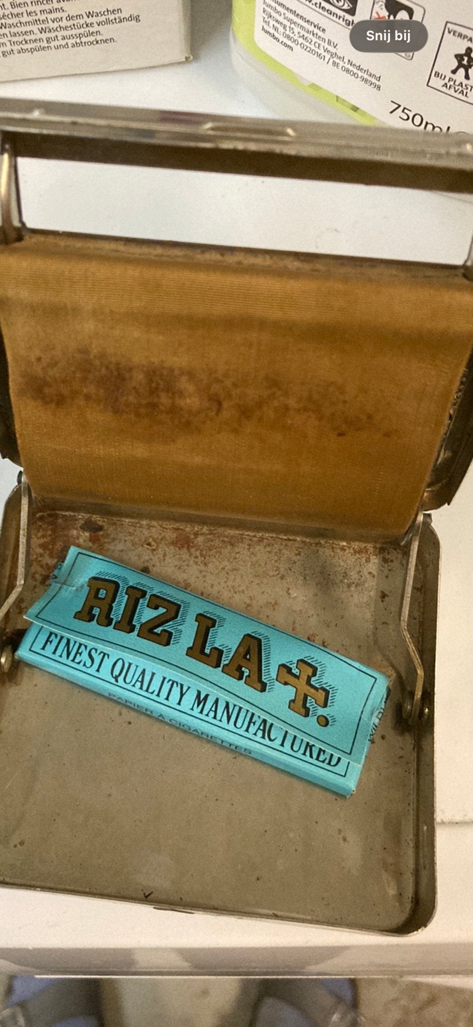 Vintage Rizla sigarettenroller in metalen doos, Ophalen of Verzenden, Gebruikt, Overige typen