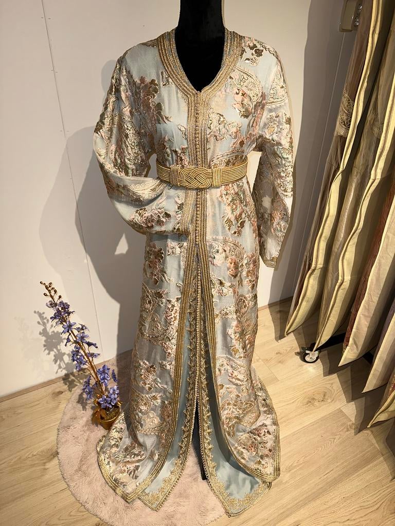 Elegante Caftan met Gouden Borduurwerk, Ophalen of Verzenden, Nieuw, Blauw, Overige typen